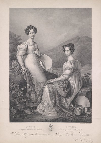 Archduchess Sophie with Her Sister Marie, Queen of Saxony by Franz Hanfstaengl